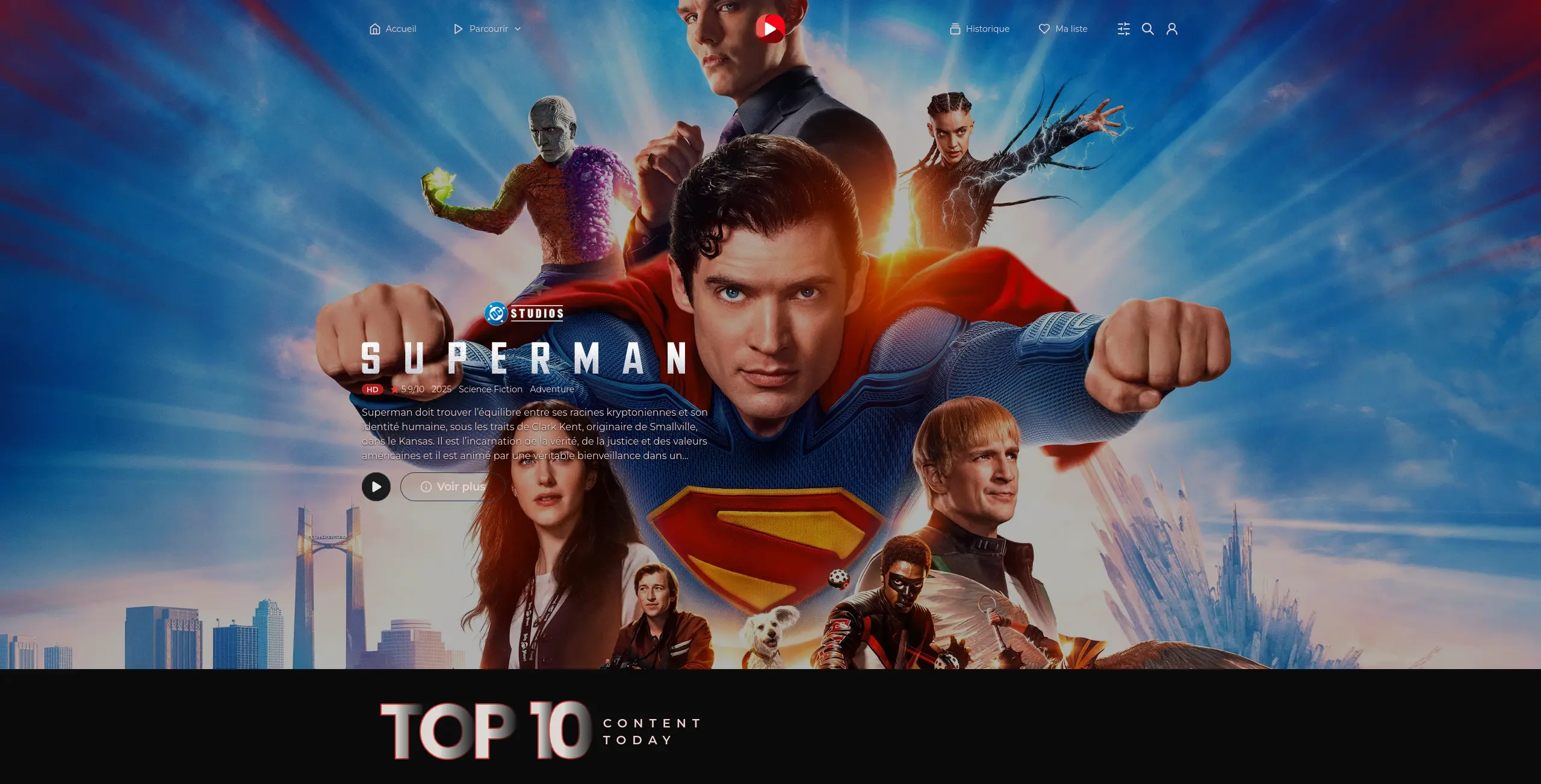 Page d'accueil du site de streaming  cineby - adresse officielle 2025